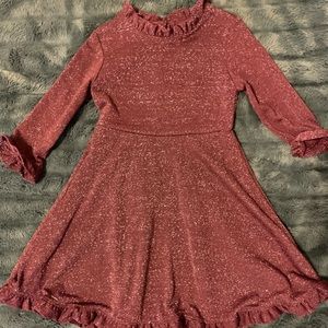 Girls size XS (4-5T) Burgundy Sparkle Dress